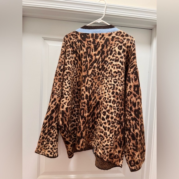 KBB by KAHLANA “The Slouchy Cardigan” Tan Leopard Size XL - Picture 7 of 8